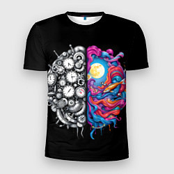 Футболка спортивная мужская Правое и левое полушарие, цвет: 3D-принт
