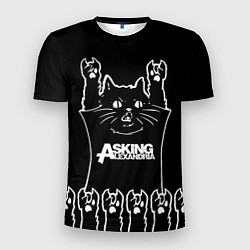 Футболка спортивная мужская Asking Alexandria - кот рок, цвет: 3D-принт