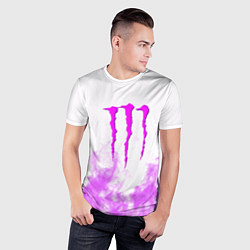 Футболка спортивная мужская Monster energy neon flame, цвет: 3D-принт — фото 2