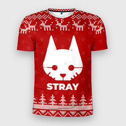 Футболка спортивная мужская Новогодний Stray с оленями, цвет: 3D-принт