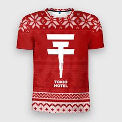 Футболка спортивная мужская Новогодний Tokio Hotel, цвет: 3D-принт