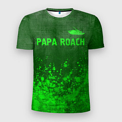Футболка спортивная мужская Papa Roach - green gradient посередине, цвет: 3D-принт