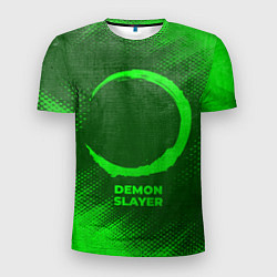 Футболка спортивная мужская Demon Slayer - green gradient, цвет: 3D-принт