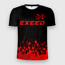 Футболка спортивная мужская Exeed - red gradient посередине, цвет: 3D-принт