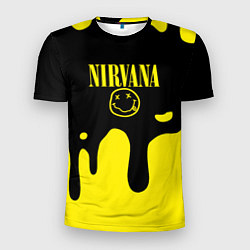 Футболка спортивная мужская Нирвана потёки, цвет: 3D-принт