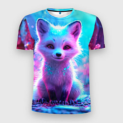 Футболка спортивная мужская Песец в неоновом свете, цвет: 3D-принт