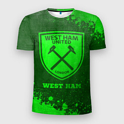 Футболка спортивная мужская West Ham - green gradient, цвет: 3D-принт