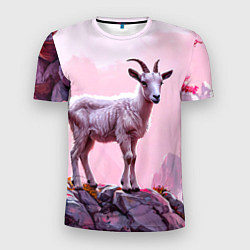 Футболка спортивная мужская Козлик в розовом свете, цвет: 3D-принт
