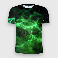 Мужская спорт-футболка Зеленая связь текстура