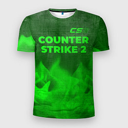 Футболка спортивная мужская Counter Strike 2 - green gradient посередине, цвет: 3D-принт