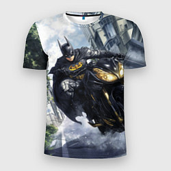 Мужская спорт-футболка Бэтмен на мотоцикле