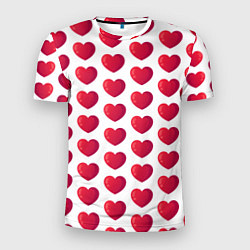 Футболка спортивная мужская Сердца паттерн, цвет: 3D-принт