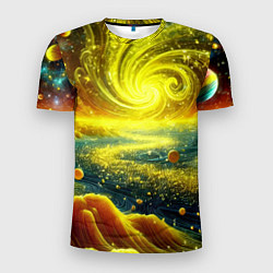 Мужская спорт-футболка Neon galaxy - ai art fantasy