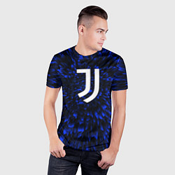 Футболка спортивная мужская Juventus blue energy, цвет: 3D-принт — фото 2
