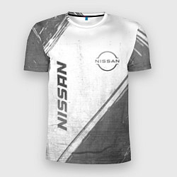 Футболка спортивная мужская Nissan - white gradient вертикально, цвет: 3D-принт