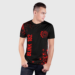 Футболка спортивная мужская Blink 182 - red gradient вертикально, цвет: 3D-принт — фото 2