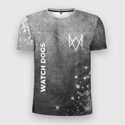 Футболка спортивная мужская Watch Dogs - grey gradient вертикально, цвет: 3D-принт