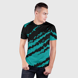 Футболка спортивная мужская The color is black and light blue, цвет: 3D-принт — фото 2