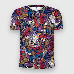 Мужская спорт-футболка Музыкальный коллаж