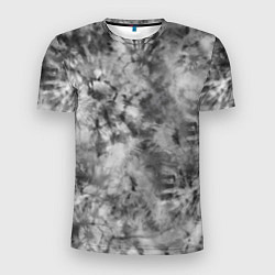 Мужская спорт-футболка Серый тай дай - абстракция