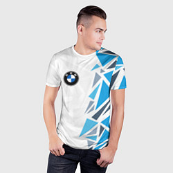Футболка спортивная мужская Бмв - фрагментация синяя, цвет: 3D-принт — фото 2