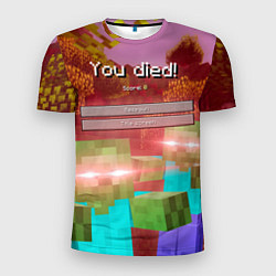 Футболка спортивная мужская Try again - Minecraft, цвет: 3D-принт