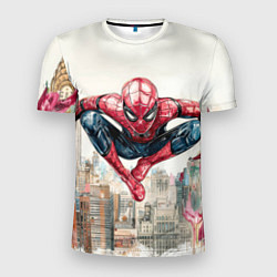 Футболка спортивная мужская Человек паук паркур, цвет: 3D-принт