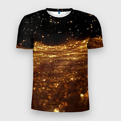 Мужская спорт-футболка Золотистые крупицы на черном