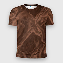 Мужская спорт-футболка Коричневый абстракция в точку