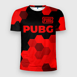 Футболка спортивная мужская PUBG - red gradient посередине, цвет: 3D-принт