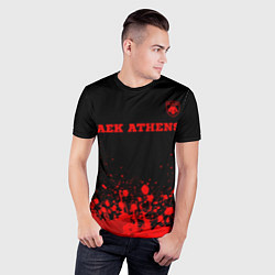 Футболка спортивная мужская AEK Athens - red gradient посередине, цвет: 3D-принт — фото 2