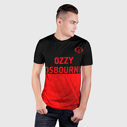 Футболка спортивная мужская Ozzy Osbourne - red gradient посередине, цвет: 3D-принт — фото 2