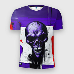 Футболка спортивная мужская Пурпурный зловещий череп, цвет: 3D-принт