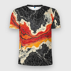 Мужская спорт-футболка Красно-черная потертая текстура
