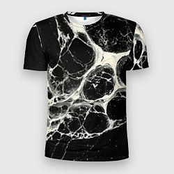 Футболка спортивная мужская Бело-черная потертая текстура, цвет: 3D-принт