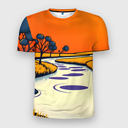 Мужская спорт-футболка Арт с фантастическим пейзажем