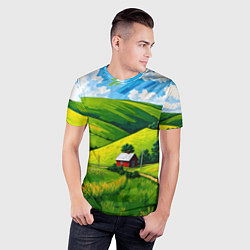 Футболка спортивная мужская Русская деревенька, цвет: 3D-принт — фото 2