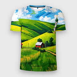 Футболка спортивная мужская Русская деревенька, цвет: 3D-принт