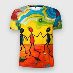 Мужская спорт-футболка Дружба человечков