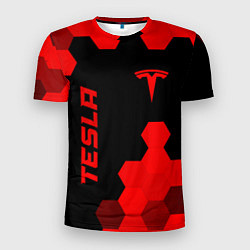 Футболка спортивная мужская Tesla - red gradient вертикально, цвет: 3D-принт