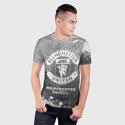 Футболка спортивная мужская Manchester United - grey gradient, цвет: 3D-принт — фото 2