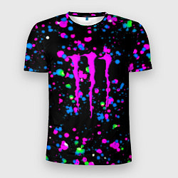 Мужская спорт-футболка Monster energy неоновые краски