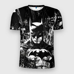 Футболка спортивная мужская Бэтмен черно-белый стиль, цвет: 3D-принт