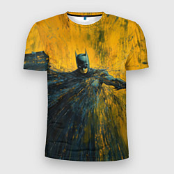 Футболка спортивная мужская Бэтмен нарисованный кистью, цвет: 3D-принт