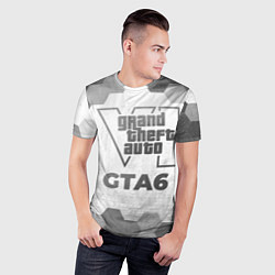 Футболка спортивная мужская GTA6 - white gradient, цвет: 3D-принт — фото 2