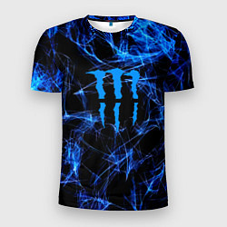 Мужская спорт-футболка Monster energy искры дымы