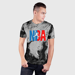 Футболка спортивная мужская NASA неоновый огонь, цвет: 3D-принт — фото 2