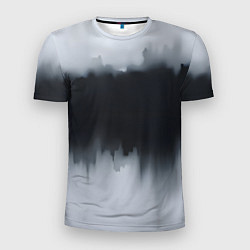 Футболка спортивная мужская Разводы черной краски, цвет: 3D-принт