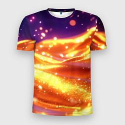 Мужская спорт-футболка Золотая волнистая текстура