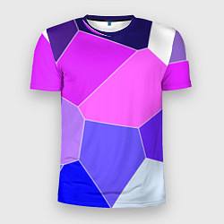 Мужская спорт-футболка Сине-розовый крупные фрагменты